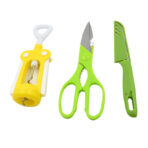 MULTIFUNCTION KITCHEN TOOLS STAINLESS STEEL AND PLASTIC KITCHEN KNIFE AND SCISSOR IDEAL ACCESSORY SET FOR KITCHEN