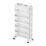 Movable Bookshelf, Large Capacity Rotatable Plastic Rolling Organization Shelf / Rack - Image 5