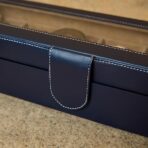 Presents Luxury Watch Box for Men & Women ?Lockable Leather Watch Organizer with Glass Lid, Soft Velvet Cushions, Premium Display & Storage Case for Watches -6 Slot Box (Blue) - Image 3
