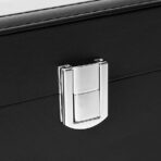 Presents Luxury Watch Box for Men & Women ?Lockable Leather Watch Organizer with Glass Lid, Soft Velvet Cushions, Premium Display & Storage Case for Watches -6 Slot Box (Black) - Image 4