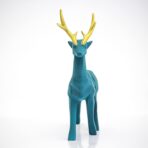 Set of 2 - Blue Lucky Deer Handicraft Resin Animal Showpiece for Home & Office Decor - Elegant Black Sculptures - Sitting & Standing Figurines Decor Accent - Image 2