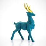 Set of 2 - Blue Lucky Deer Handicraft Resin Animal Showpiece for Home & Office Decor - Elegant Black Sculptures - Sitting & Standing Figurines Decor Accent - Image 6