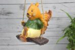 Cute Squirrel Garden Statue on Swing | Hanging Resin Animal Figurine for Patio, Tree, Yard, Balcony Decor | Outdoor & Indoor - Image 2