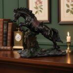 Handicraft Jumping Horse | 12?Inch | Brown | Premium Decorative Showpiece - 40 cm ( Black) - Image 4