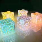 Cube Tulip Night Lamp Led Decorative Nights Lamp (Multicolor Design 1 Set) - Image 3